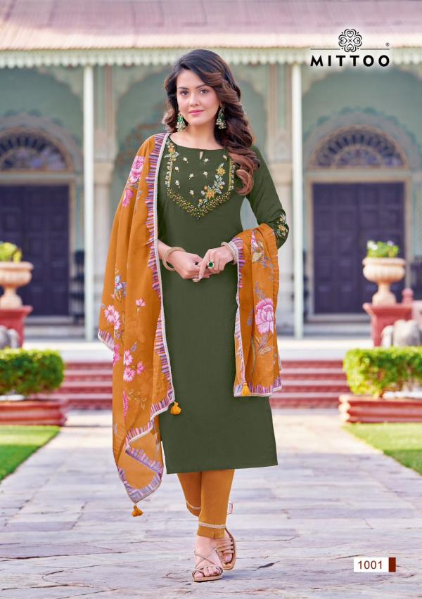 Mittoo Madhubala Viscose Weaving Kurti Pant With Dupatta Collection